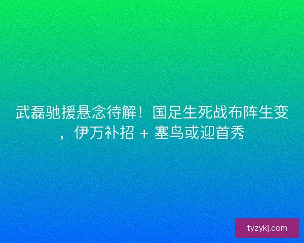 武磊驰援悬念待解！国足生死战布阵生变，伊万补招 + 塞鸟或迎首秀